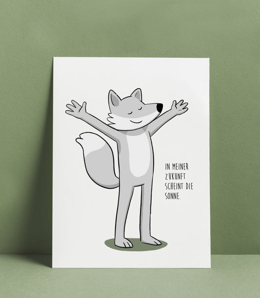 Plakat "Fröhlicher Fuchs" Maße: A4 oder A3