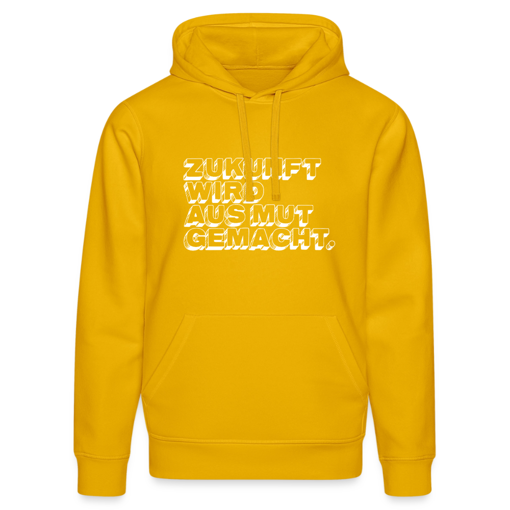 Hoodie "Zukunft wird aus Mut gemacht" - spectra yellow
